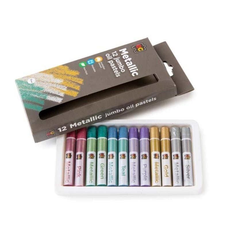 Jumbo Oil Pastels Metallic || Pack of 12 - Educational Colours - Sticks & Stones Education
