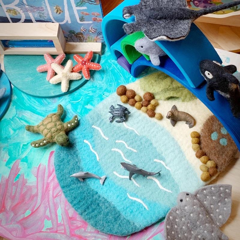 Sea, Beach, and Rock Pool Felt Playscape || Tara Treasures - Tara Treasures - Sticks & Stones Education